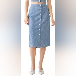 DL1961 Denim Preppy Academia Neutral Minimalist Capsule Classic Skirt L